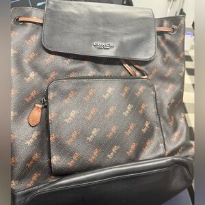 Coach brown and black leather book bag